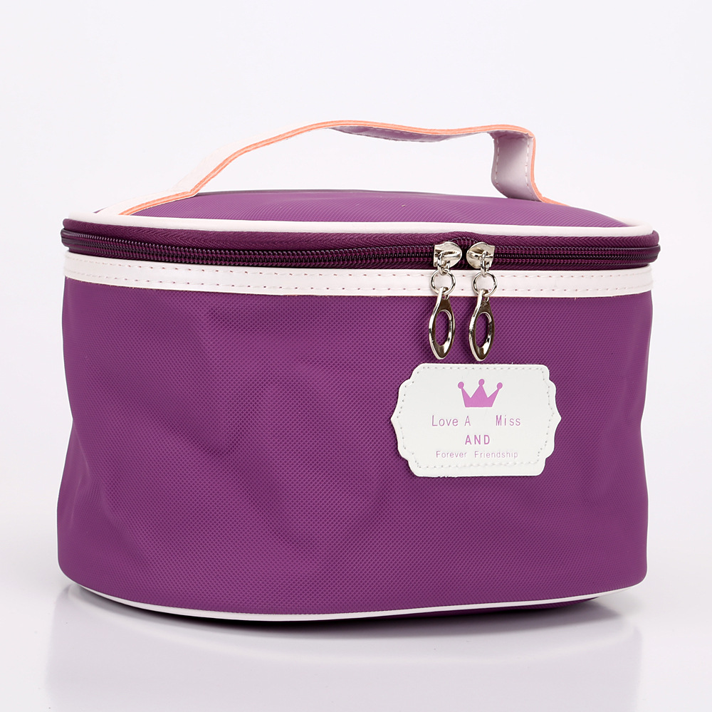 2019新款水桶化妆包皇冠圆筒手提包美妆店促销赠品包 定制logo