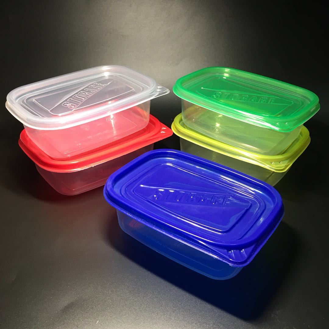 现货一次性长方形带盖饭盒保鲜盒483ml便携式塑料外卖打包盒