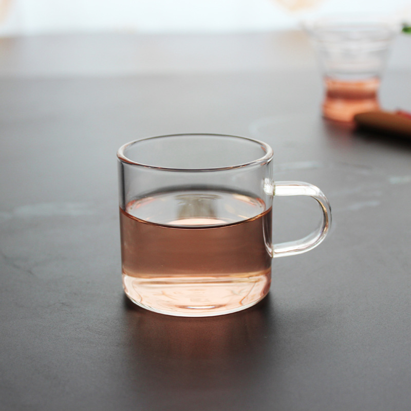 耐热玻璃茶具 小玻璃茶杯 带把品茶杯 花茶杯 100ml玻璃水杯