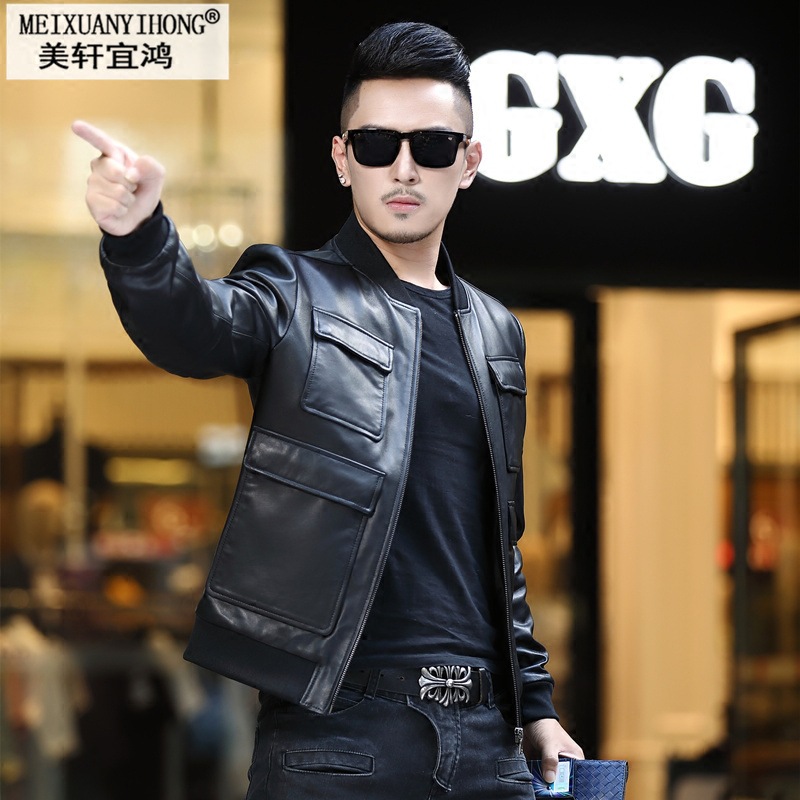 人民的名义侯亮平同款真皮皮衣男短款修身绵羊皮外套陆毅夹克正品