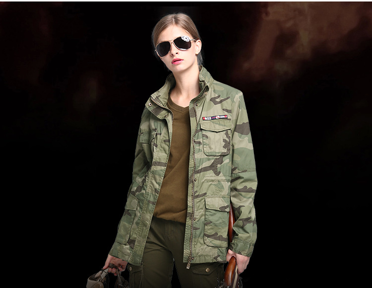 2019秋装新款女式夹克衫户外m65战术风衣女运动休闲大码上衣外套