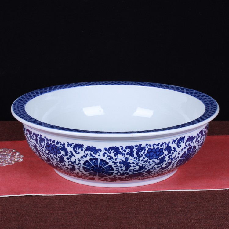 景德镇青花陶瓷大碗酸菜鱼碗水煮鱼盆汤碗加厚和面盆揉面发面盆