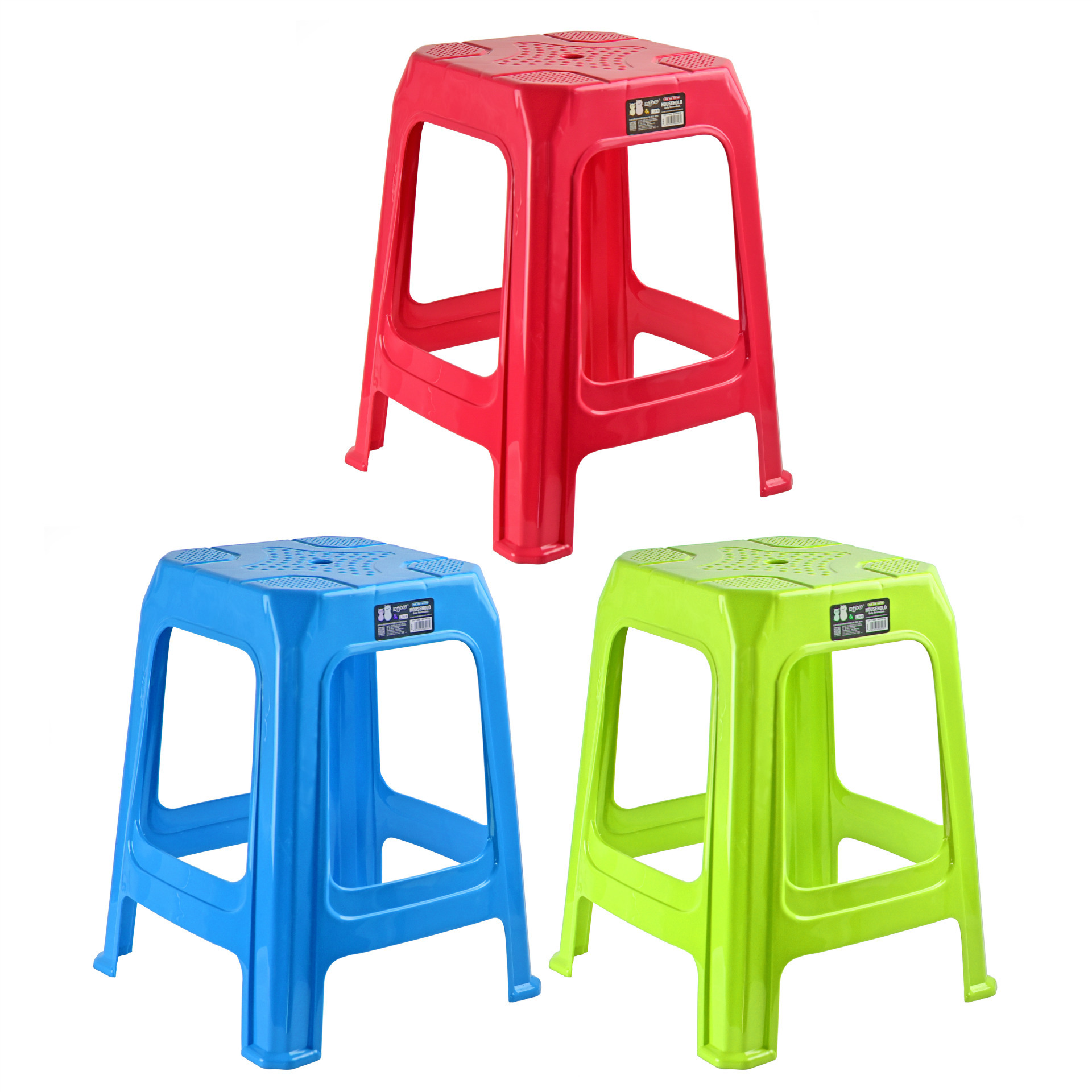 厂家直销塑料凳子居家酒席餐厅防滑塑料时尚高凳牢固加厚高方凳子