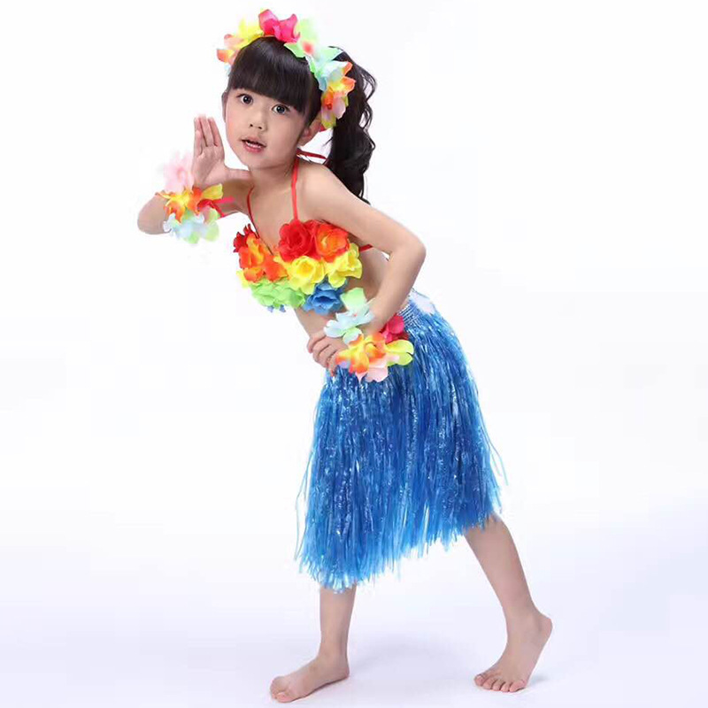 爆款40公分夏威夷草裙舞表演套装 节日服装成人演出道具海草舞裙