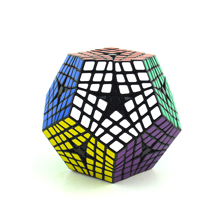 圣手六阶五魔方黑色 6阶5魔方十二面异型 成人解压益智玩具 圣手6阶五