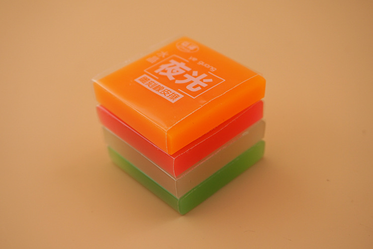 夜光橡皮擦 水晶雕刻趣味橡皮擦 小学生创意橡皮 方形