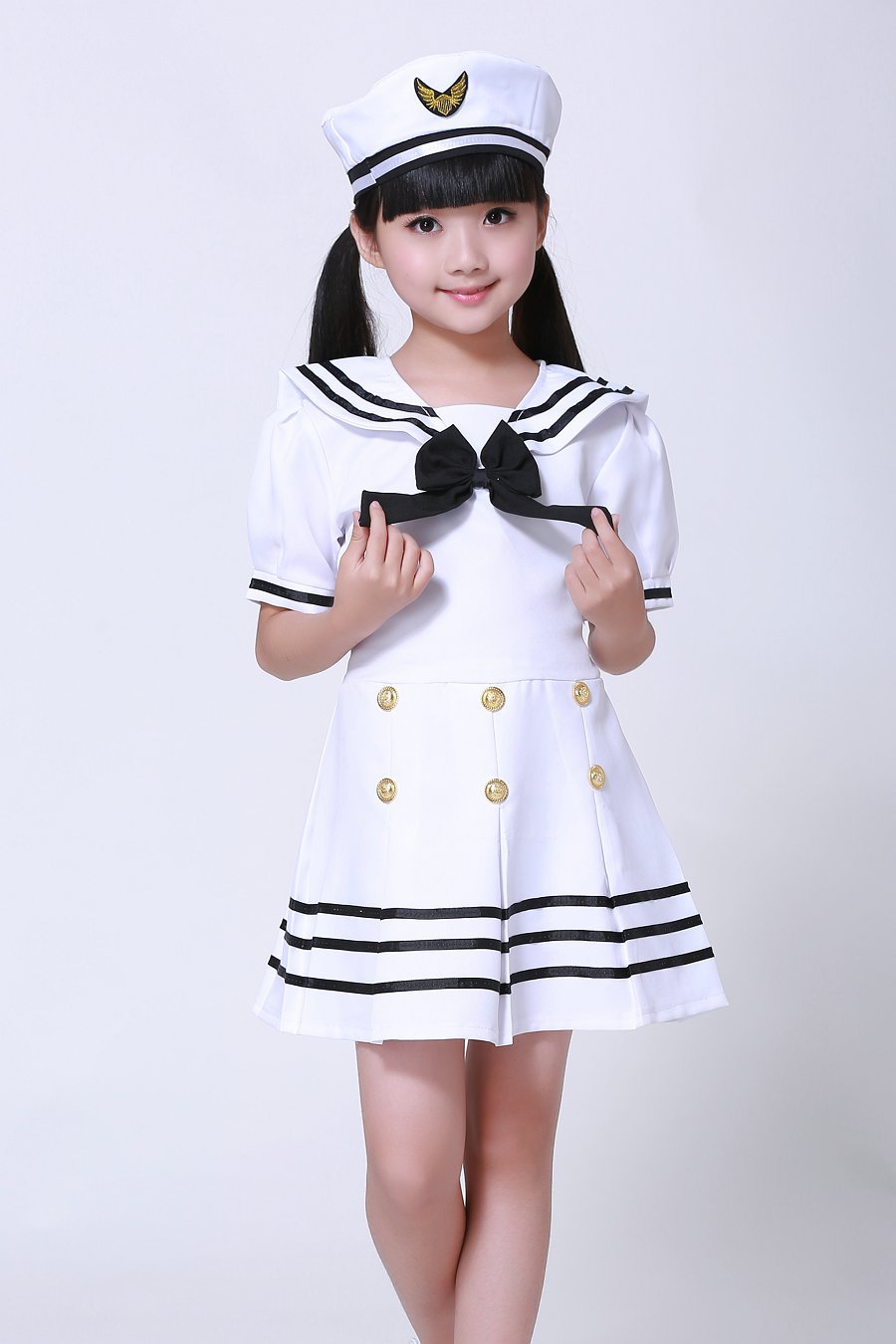 男女款少儿童幼儿园小学生军装白色小海军舞蹈服表演出服军服套装