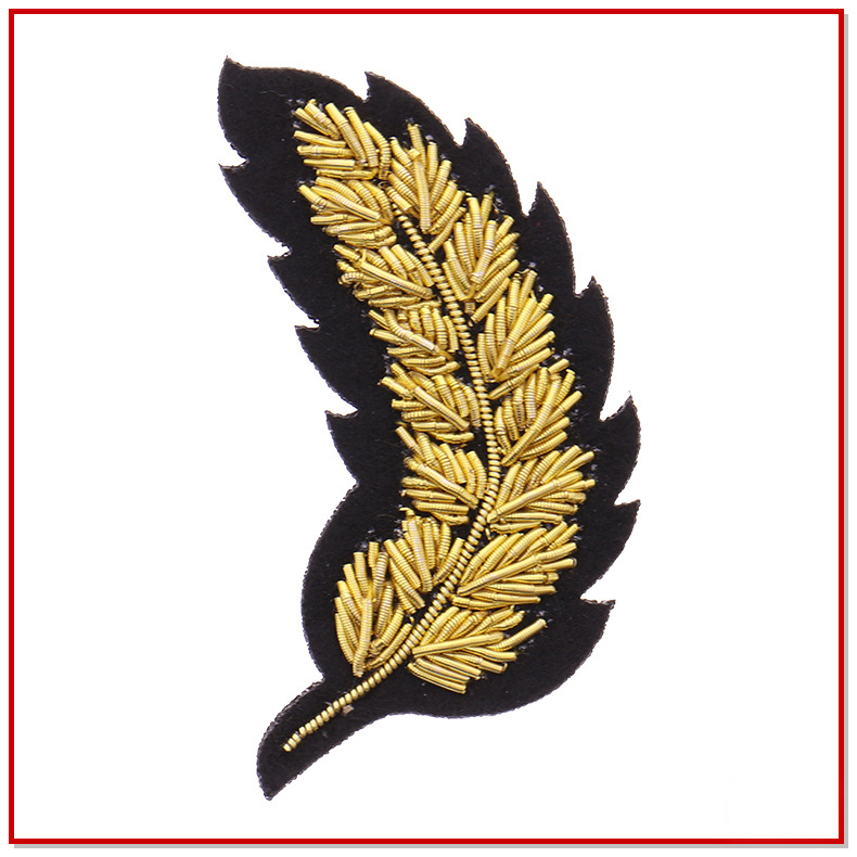 现货批发纯手工印度金属丝定制麦穗绣章刺绣徽章贴标 服装辅料