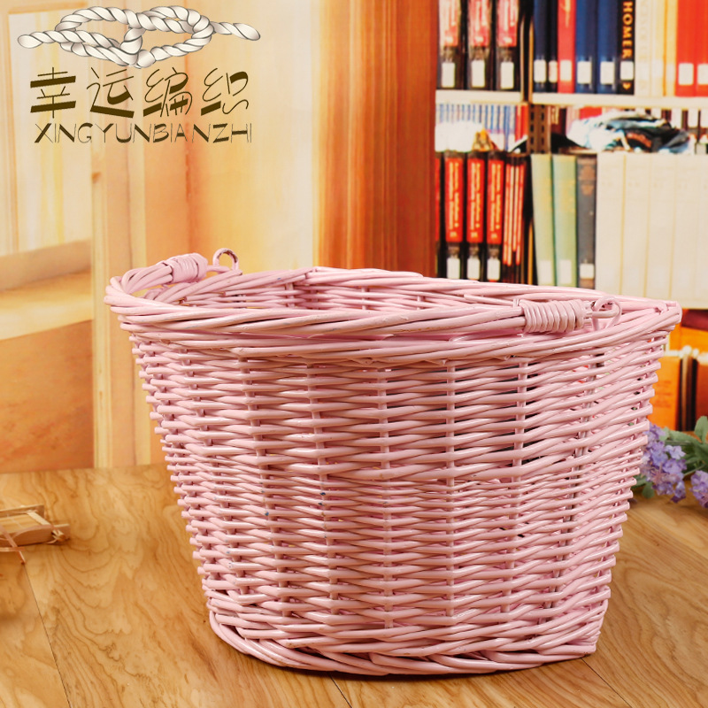 Factory Direct Sales Rattan Semicircle Bicycle Basket Riding Supplies Accessories Car Basket with Quick Release Self-Made Bicycle Basket Basket Basket