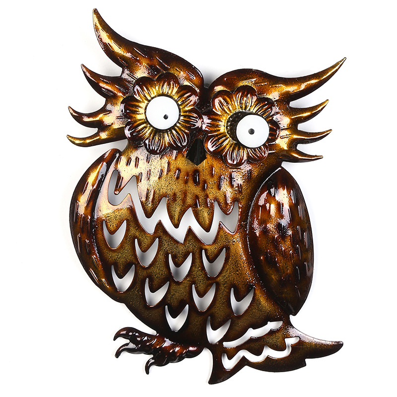 创意欧式铁艺猫头鹰摆件 简约家居装饰铁艺动物创意摆件