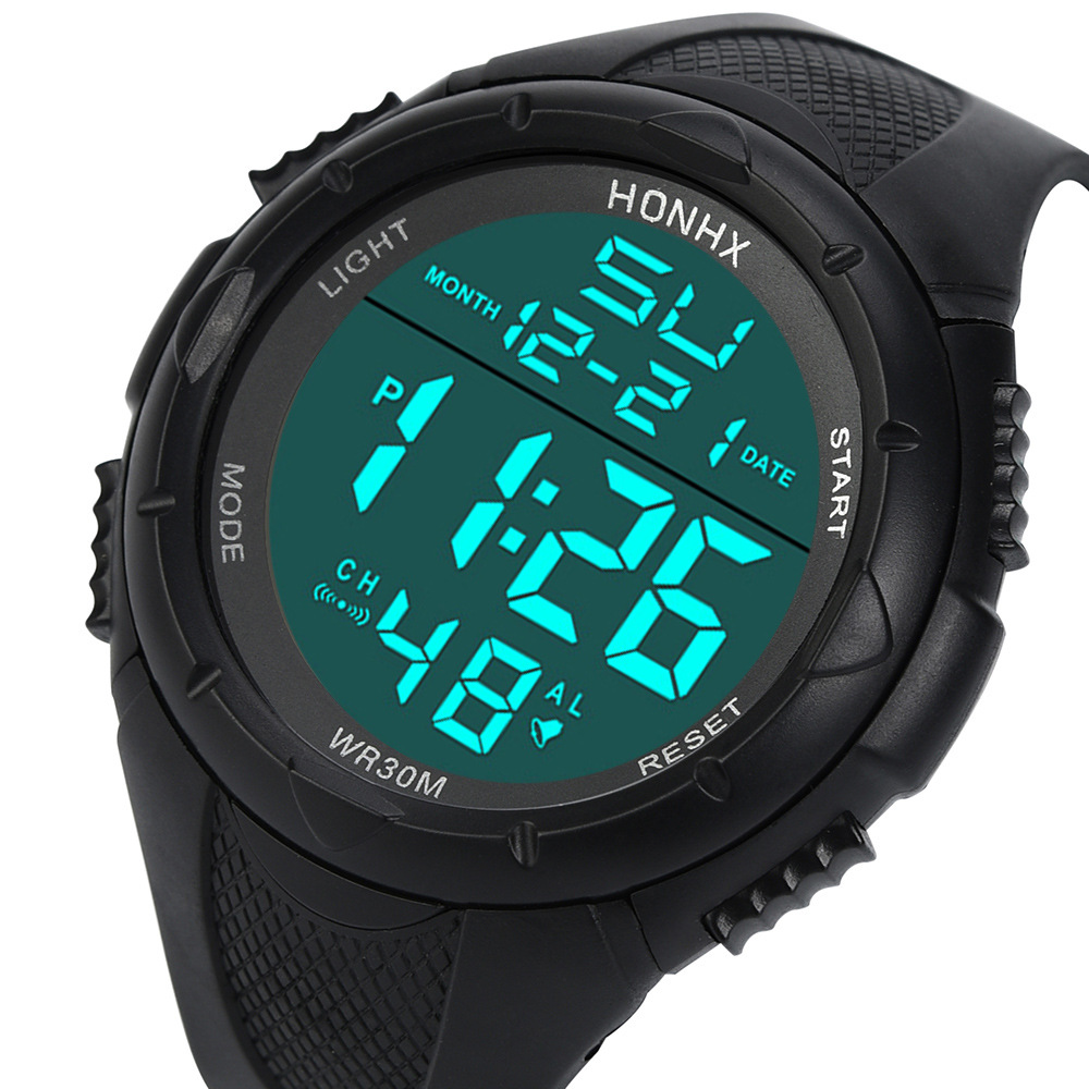 honhx成人学生男士电子表大屏幕led运动表3001176