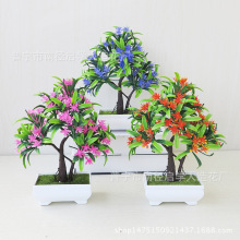 仿真迎客松植物盆栽室内绿植小盆景桌面假花摆设家居装饰品摆件