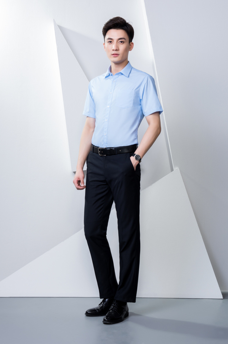 职业装白色男女同款短袖棉衬衫男式工装衬衣ol加大码修身免烫夏季