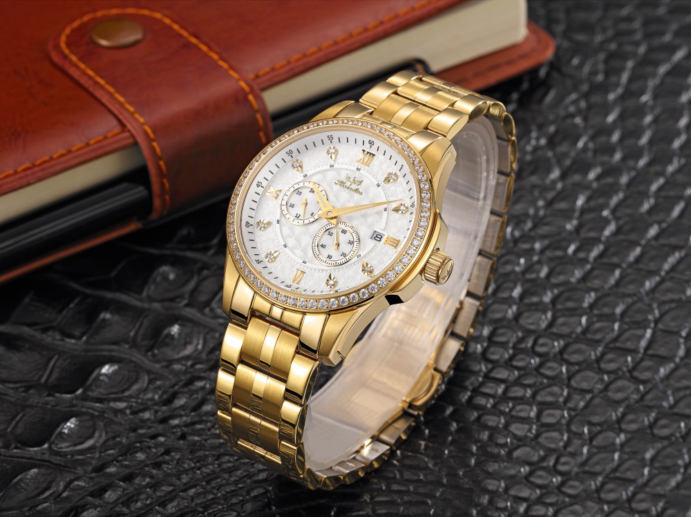 海帝斯盾h1601双子星系列全自动机械手表多功能男士钢带手表