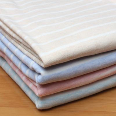 彩棉布料 婴儿弹力布料 加厚保暖色织棉条纹 柔软舒适 汗布平纹