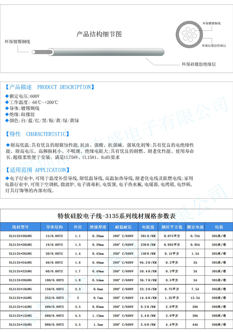 正标ul3239-8awg 耐高温特软硅胶线电瓶线 0.08ts 超柔1650/0.08