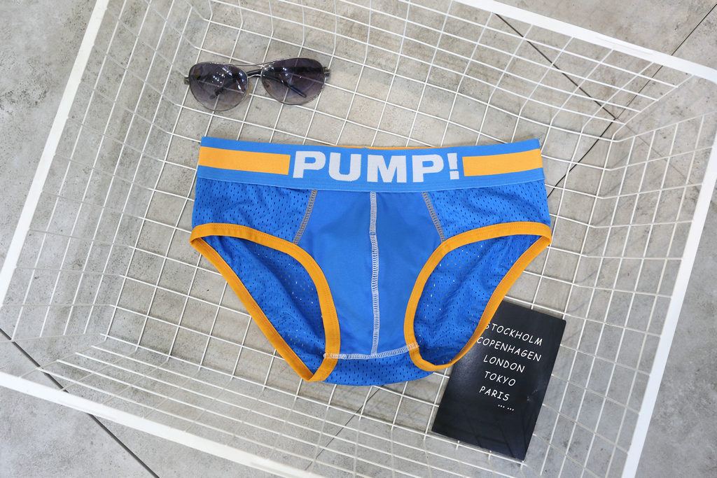 一件起批 pump!男士网孔弹力布炫彩三角运动内裤 q弹透气不粘身