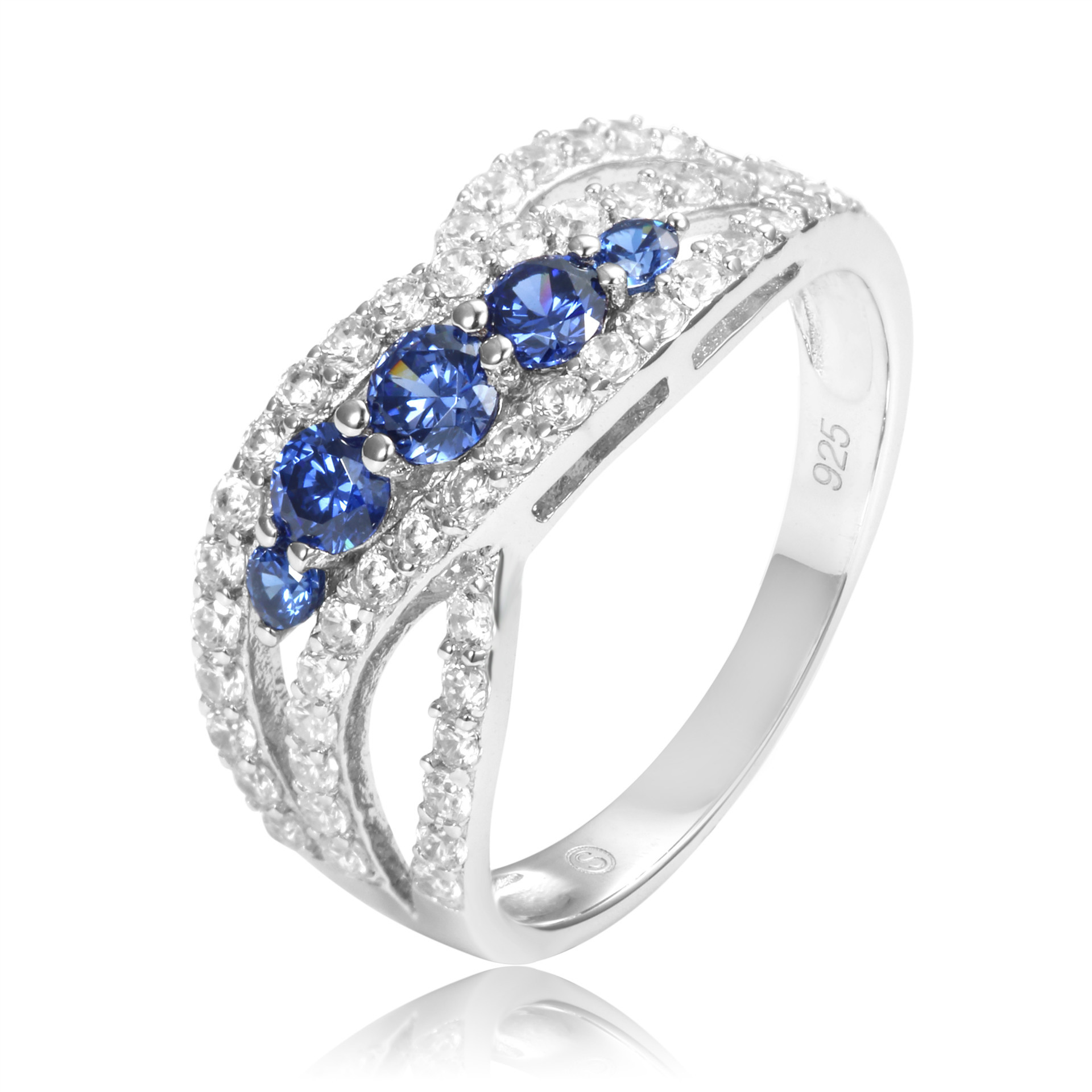 925纯银坦桑石白锆戒指,外贸速卖通ebay亚马逊爆款戒精品珠宝