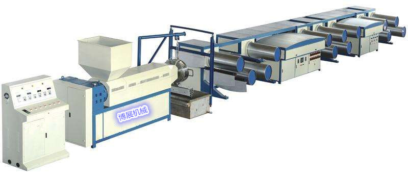 东莞机械厂家专业研发塑料圆/扁丝拉丝机 pe/pp 防尘网 编绳机器