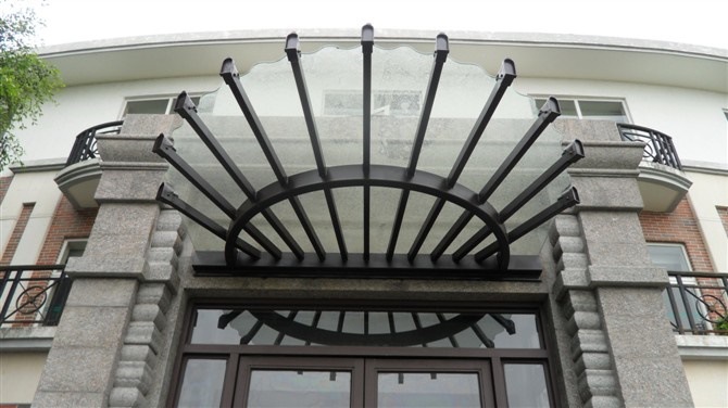 【苏记铁艺厂】高端设计定制 遮阳篷户外铁艺古典 欧式雨棚