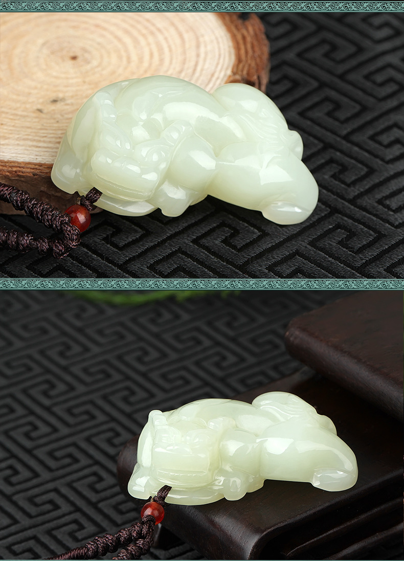 送证书天然正品新疆和田玉一步登天貔貅吊坠一步高升挂件男女款