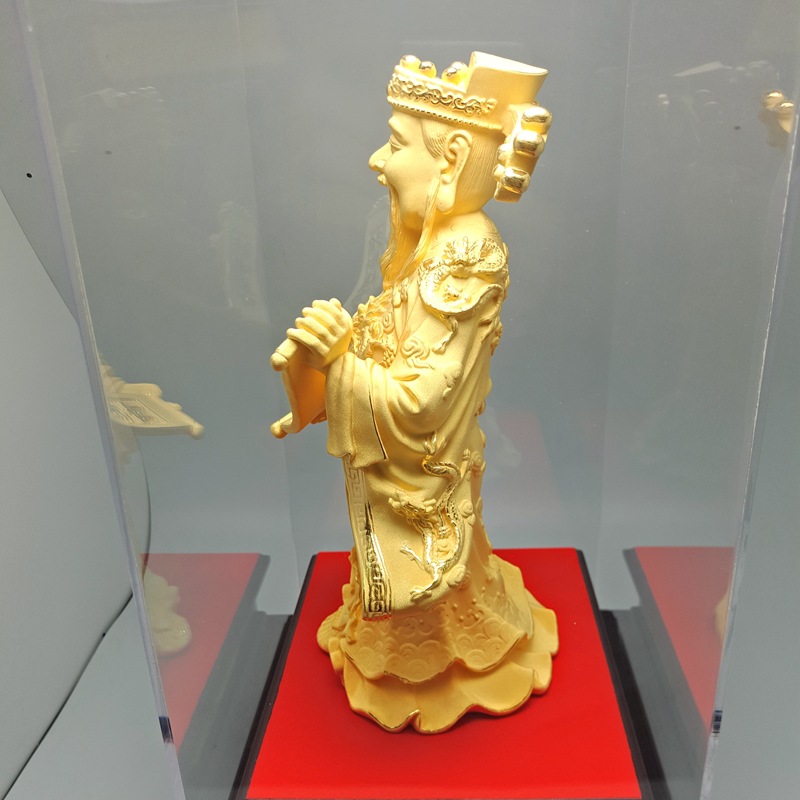 绒沙金财神摆件 千足铸金工艺品风水礼品 金财神批发寺庙佛像定制