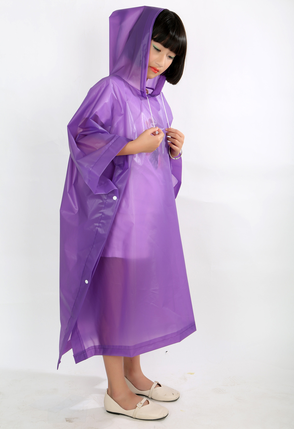 eva学生雨衣背包连体加厚户外旅行批发定制儿童雨衣