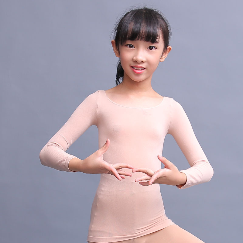 儿童肉色打底衫女童肤色紧身隐形内衣演出舞蹈练功服袜衣演出服装