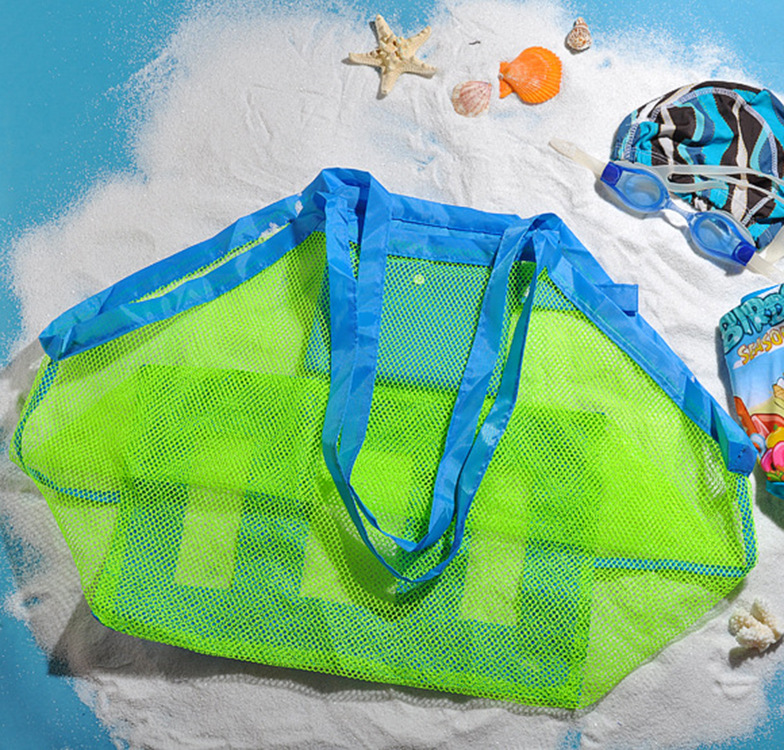 Folding Beach Net Pocket Wash Bag Clothes Towel Storage Bag Children's Toy Large Size Buggy Bag Beach Bag