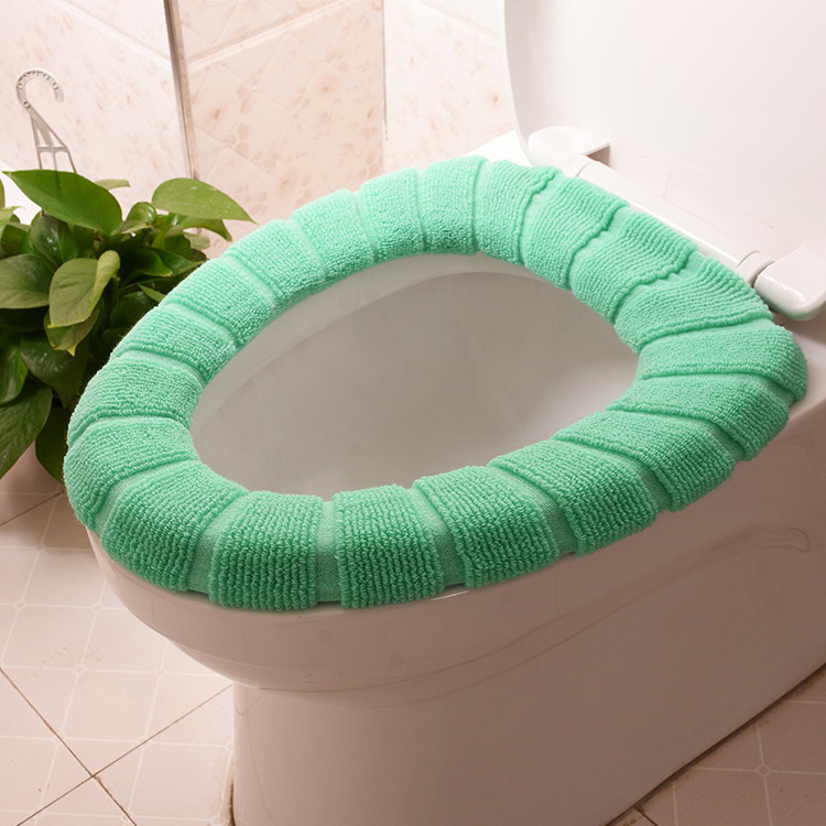 O-Type Knitted Universal Toilet Washer Nordic Style Thickened Super Soft Multi-Color Toilet Seat Cover Pad