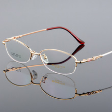 新款记忆金属半框眼镜架女优雅近视眼镜框半框眼镜厂家直销批发