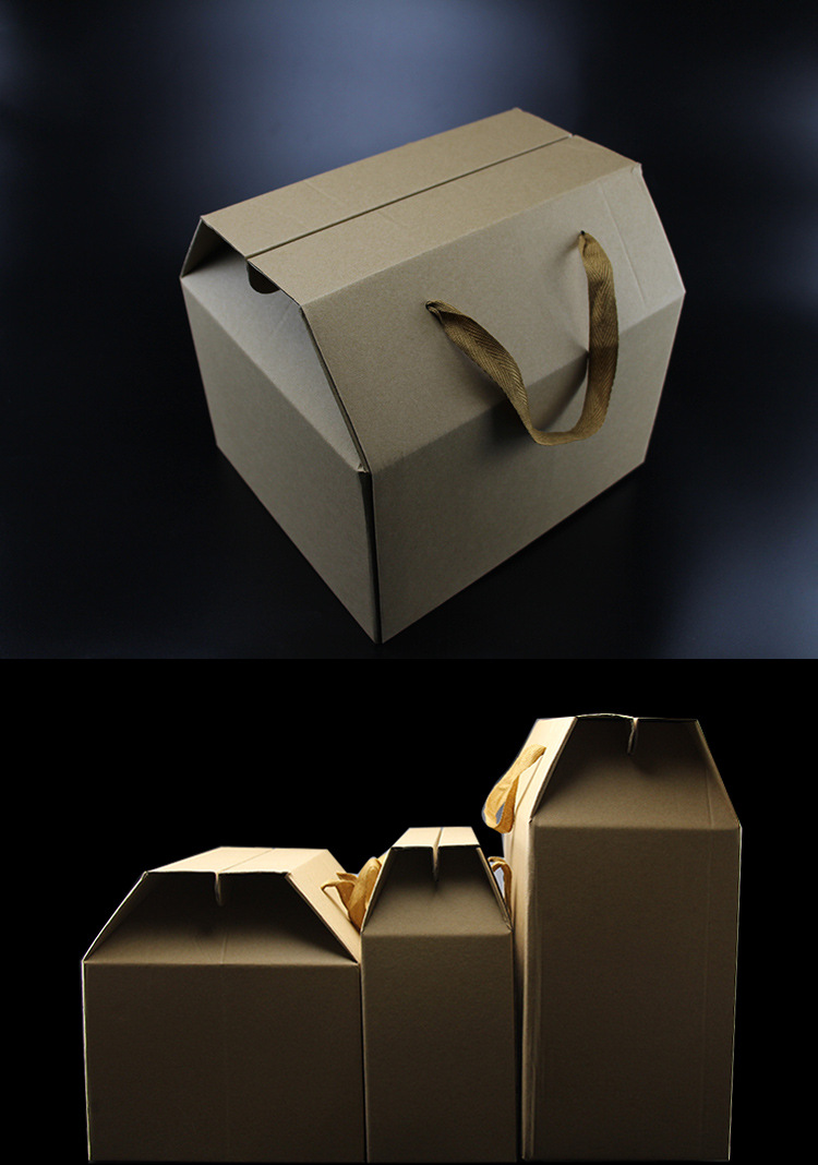 定做瓦楞纸通用手提纸盒高档水果土特产礼品包装盒环保干货箱定做