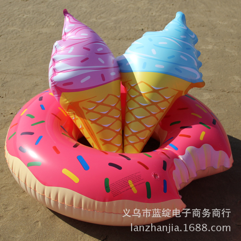 Cross-Border Wholesale European and American Hot Selling Donut Adult Swimming Ring Men and Women Large 120cm Thick Inflatable Life Buoy