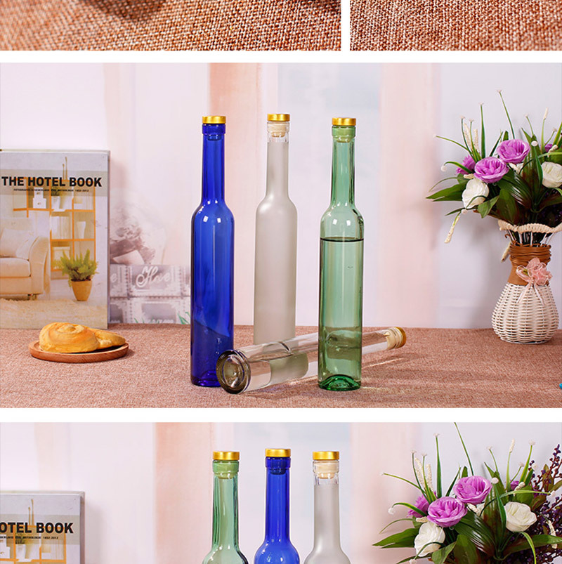厂家批发冰酒瓶375ml玻璃空酒瓶自酿晶白料酒瓶磨砂500ml果酒瓶