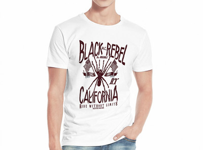 2017春夏新款动物黑蜘蛛时尚潮牌印花男士短袖纯棉t恤衫