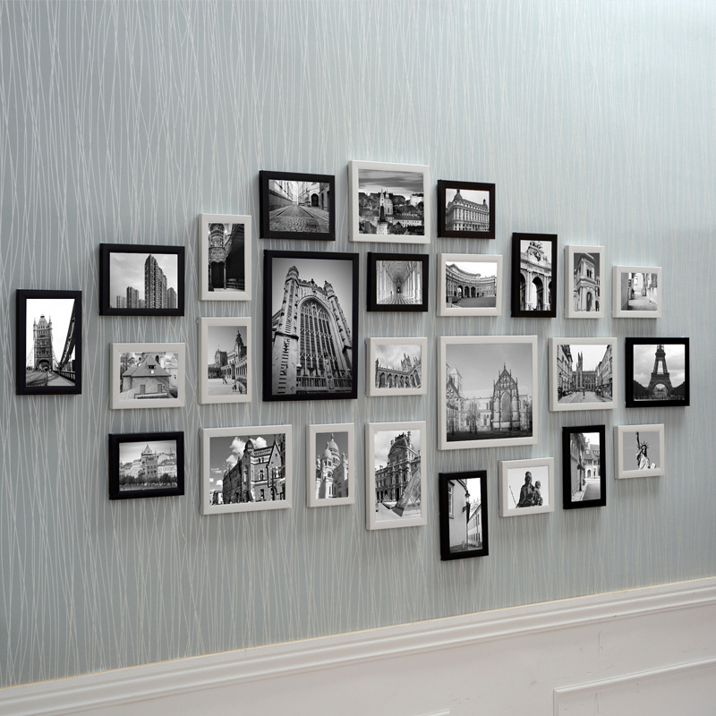 景宇26框时尚异形组合照片墙 创意家居相框墙 ps发泡照片挂墙