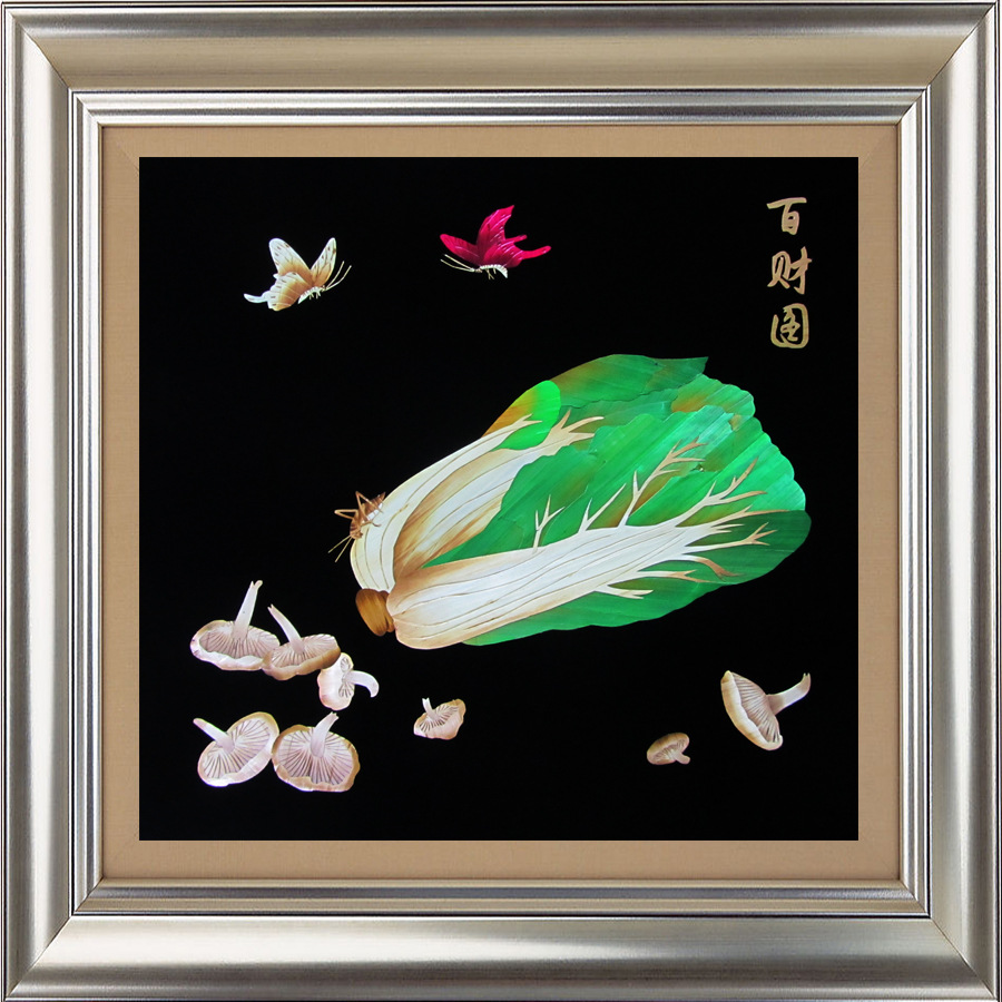 陕西民间手工艺品 手工制作 手工麦秆画 百财图 现代居家