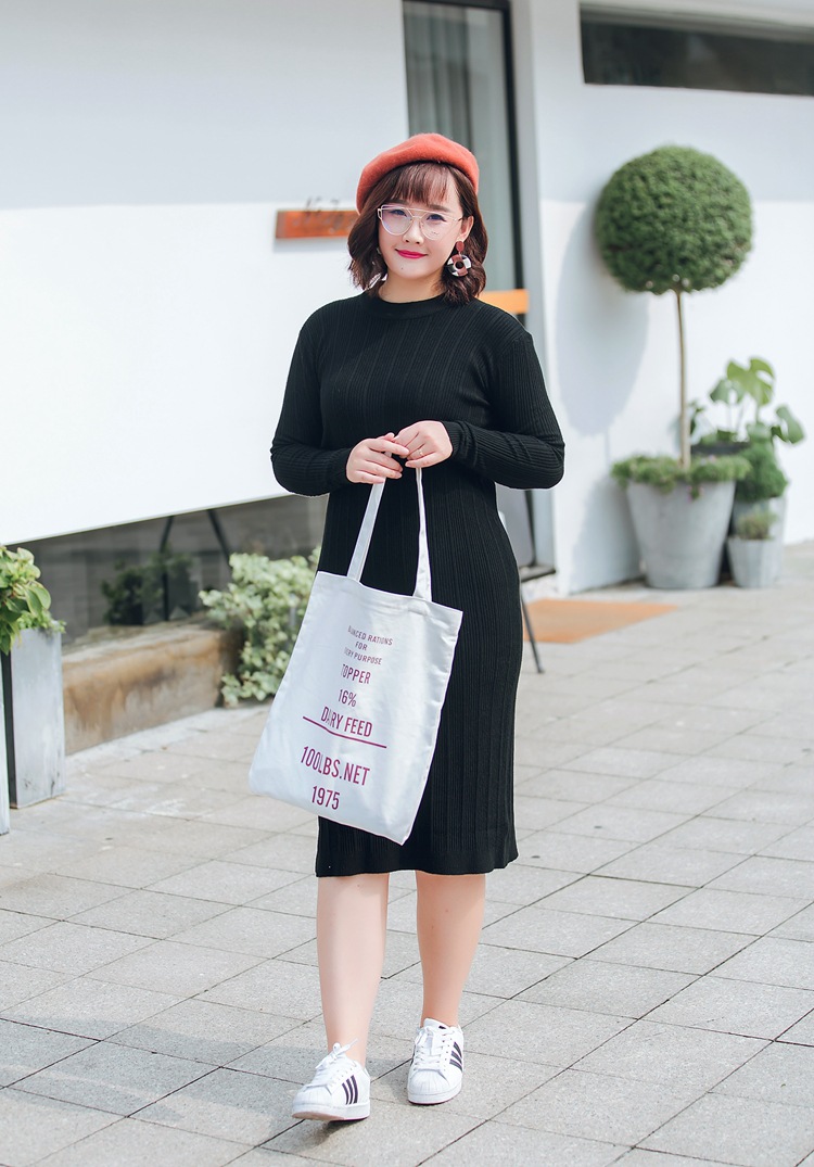 胖人服饰大码女装厂家直销加肥加大码胖mm韩版秋新款针织长裙q445