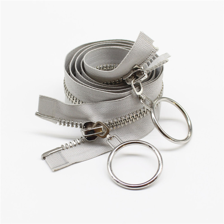 中久厂家直销8#y牙双拉环白金环保铜牙拉链 服装箱包可定制长度