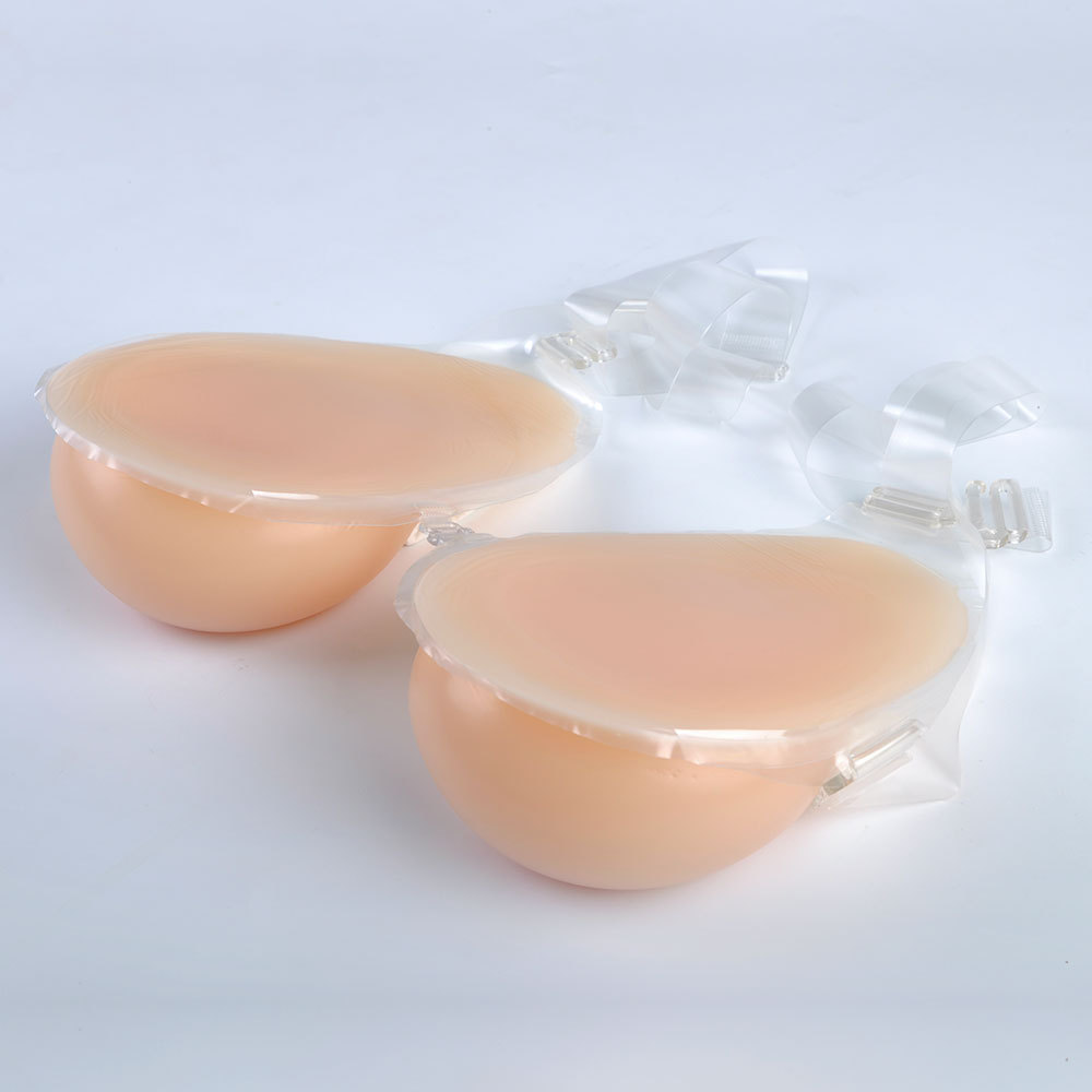 新款水滴型胸前纽扣款连体硅胶假乳房假胸 cd变装伪娘硅胶义乳