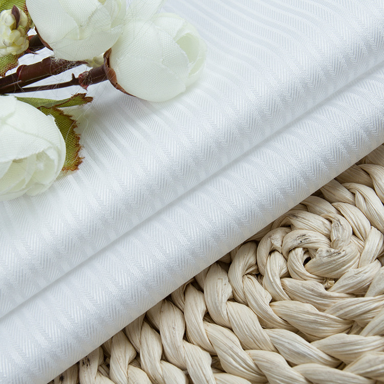 全棉100/2液氨免烫衬衫面料 白色条子提花男女工作服工装衬衫布