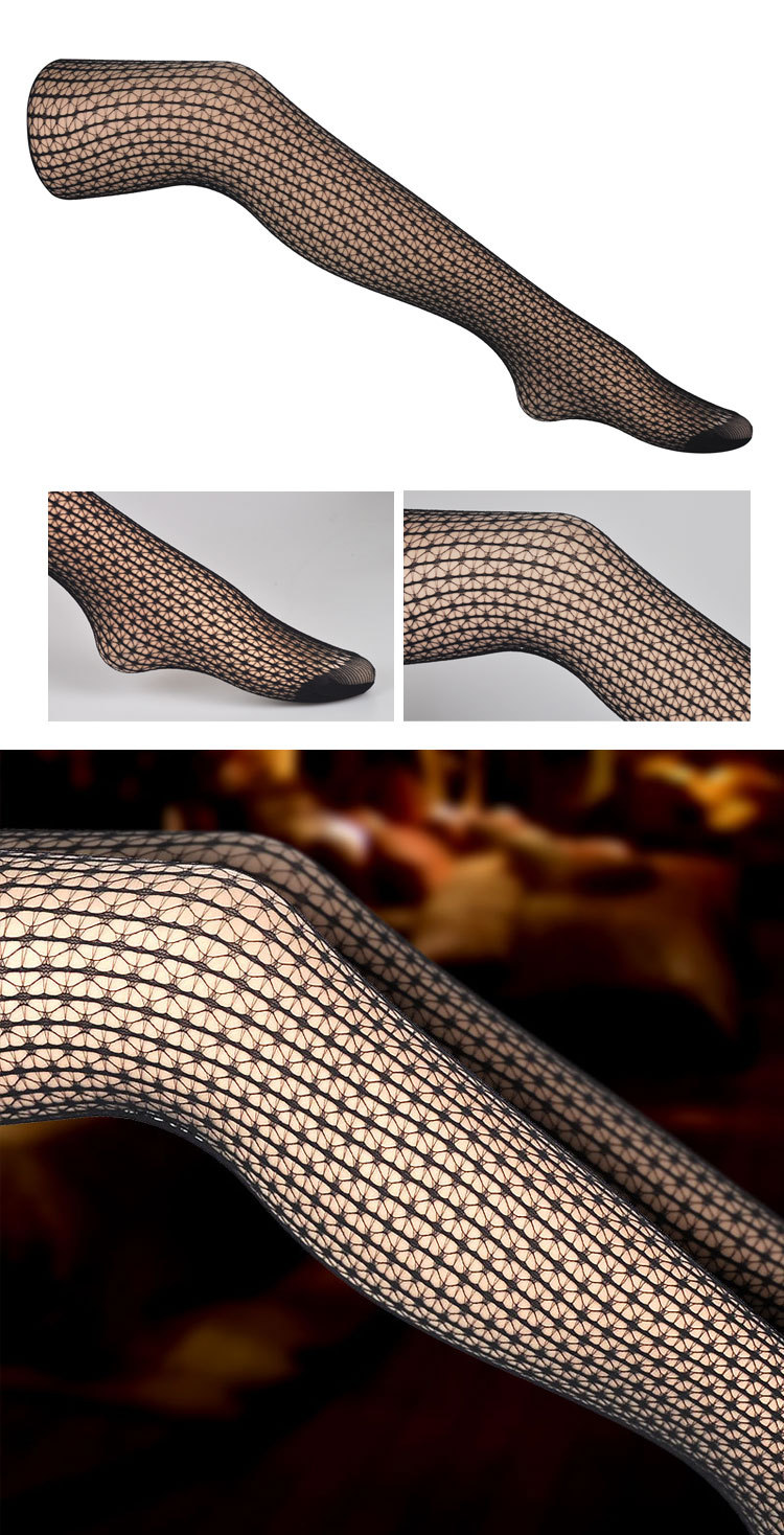 批发渔网连裤袜性感防勾丝纹身袜提花网袜女袜网眼潮袜