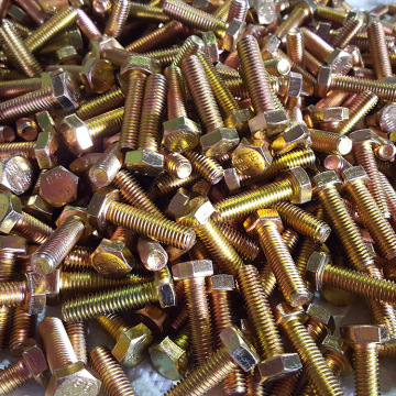 紧固件批发 国标镀彩锌六角头螺栓 加长法兰螺栓 碳钢