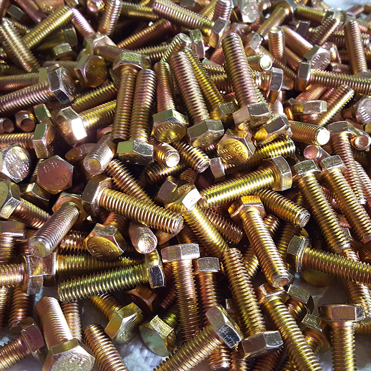 紧固件批发 国标镀彩锌六角头螺栓 加长法兰螺栓 碳钢