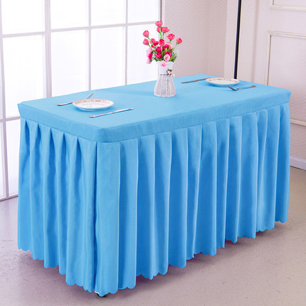 Hotel Meeting Room Sign-in Table Skirt Wedding Banquet Table Skirt Home Table Top Tablecloth Rectangular Tablecloth Table Skirt