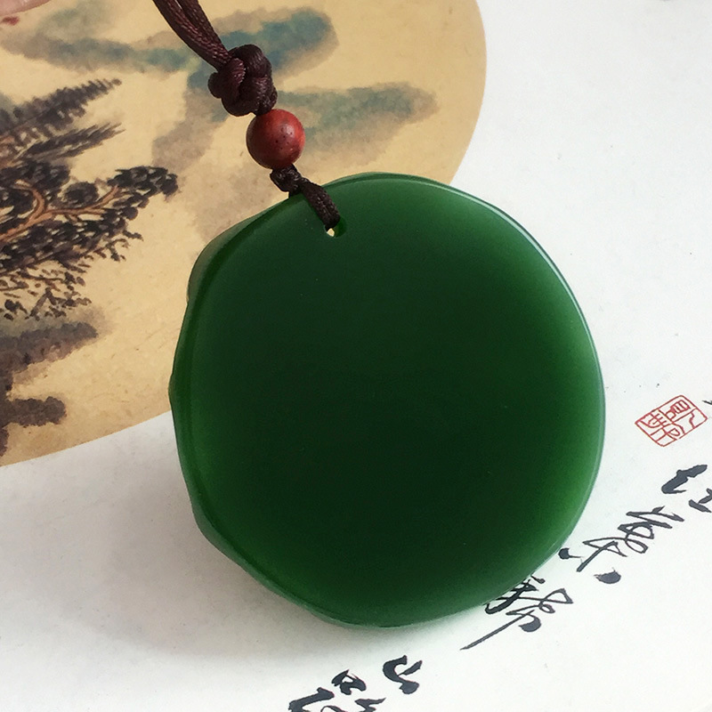 精品外蒙料菠菜绿碧玉佛高仿玉器礼品挂件女款碧玉佛吊坠