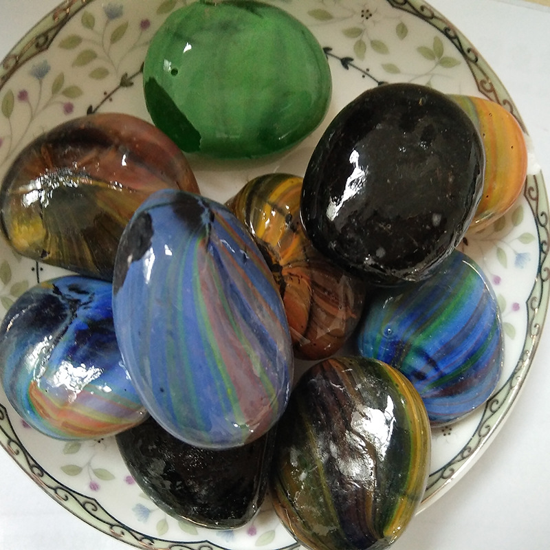 玻璃雨花石 铺地装饰庭院造景混色雨花石 园艺景观花卉鱼缸装饰