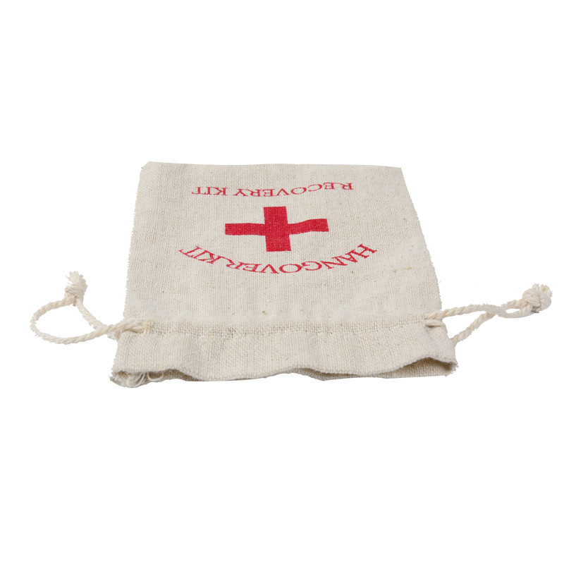 Red Cross Cotton Packaging Bag Diablement Fort Hangover Kit Paty Gift Bag Hangover Kit Bags