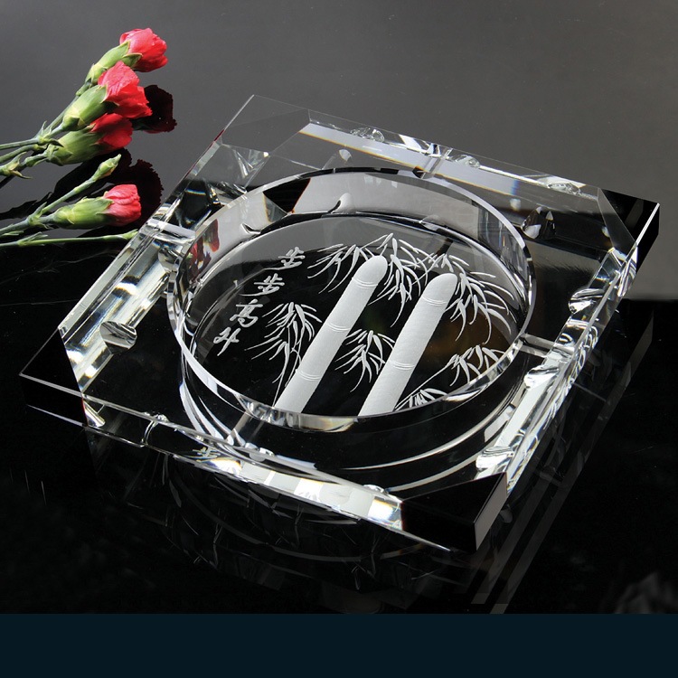 创意方形水晶烟灰缸 欧式透明办公室茶几特大号玻璃烟灰缸-阿里巴巴