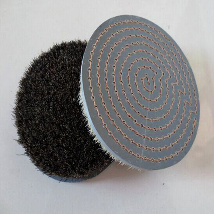 厂家直销手工穿线猪鬃毛刷盘 佛珠抛光机圆盘刷 pvc圆形毛刷批发